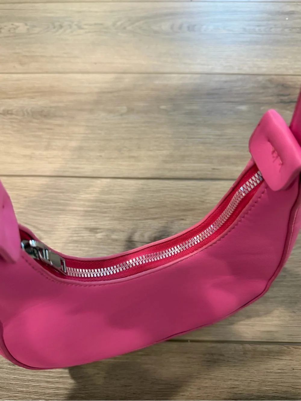 Hot Pink Crescent Shoulder Bag - Women's Stylish Hobo